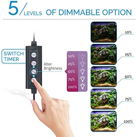 hygger Advanced LED Aquarium Light with Timer, 24/7 Lighting Cycle & DIY Mode, Full Spectrum Fish Tank Light for 18-24 in Freshwater Planted Tank