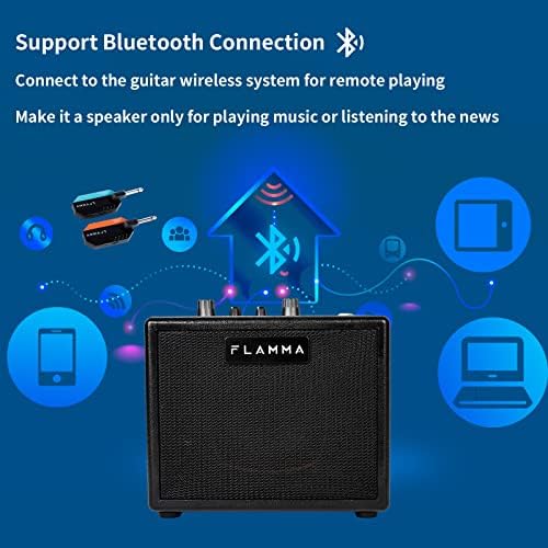 FLAMMA FA05 Electric Guitar Amplifier Combo Guitar Amp 5 Watt Support Bluetooth Headphone 7 Preamp Models Built-in Mod Reverb Delay Chorus Effects
