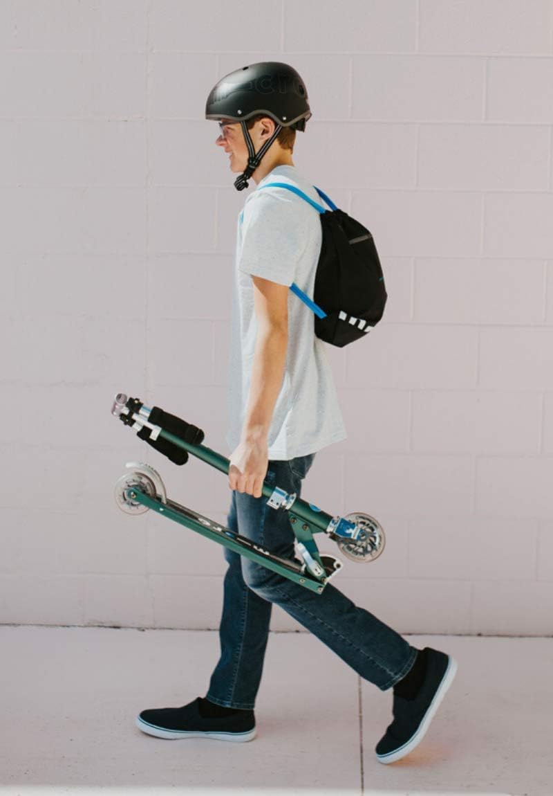 Micro Kickboard | Sprite Foldable LED Scooter for Ages 6+ | Children up to 220 lbs | 2 Wheel | Travel Ready | Adjustable T Bar | Smooth Ride