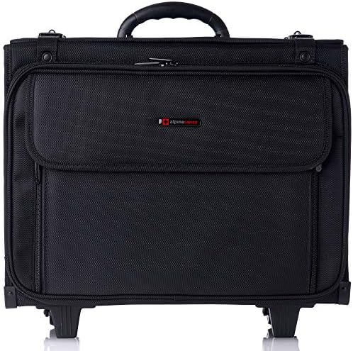 Alpine Swiss Rolling Briefcase | Laptop Bag For Men & Women | Hard Side Catalog Case on Wheels | Legal Size File Dividers | Lawyers Attache Case
