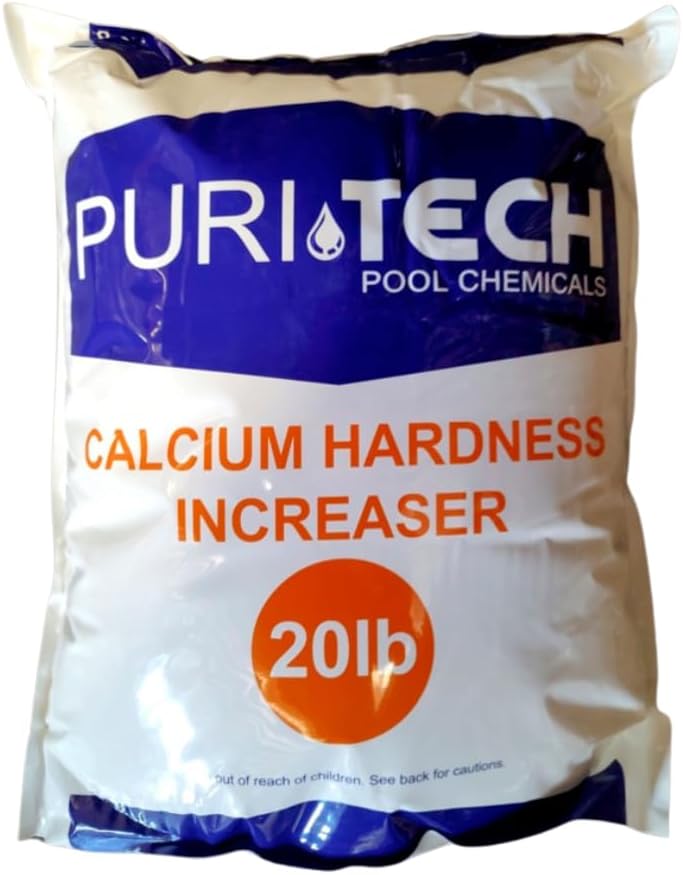 Puri Tech Pool Chemicals Calcium Hardness Increaser Plus – Increases Calcium Hardness Levels & Helps Prevent Corrosion and Staining - 94% Calcium Chloride– 25 lb