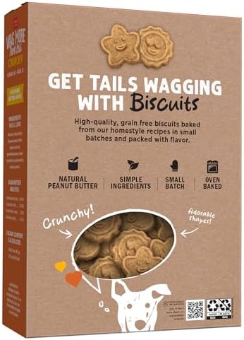 Cloud Star Wag More Bark Less - Dog Treats - Crunchy Biscuits - Grain Free Peanut Butter & Apples - 14 oz Box