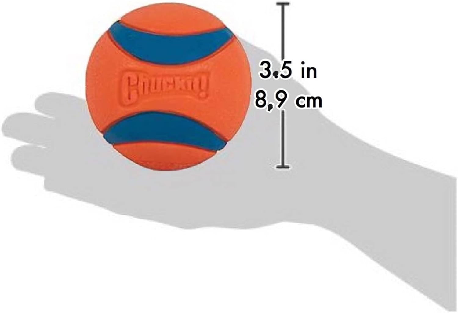 Chuckit! Ultra Ball Dog Toy - Size Large - For Dogs 60-100 lbs - Made from Durable Rubber - Super Bouncy - Floats in Water - 3-inch Diameter - Pack of 1