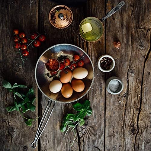 Sertodo Copper Skillet Pan | 8 inch Diameter | Patented Stainless Steel Handle System | Naturally Non-Stick Tin Lining