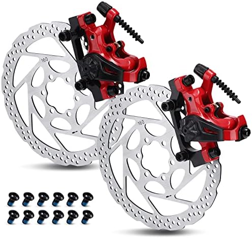 TOBWOLF MTB Cable Disc Brake Kit, Front Rear Calipers with 160mm Rotors