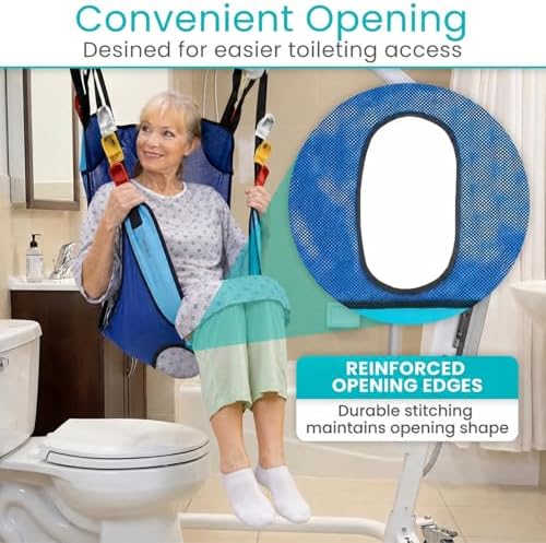 Vive Patient Lift Sling with Opening (400lb Capacity) - Lifting Aid Straps