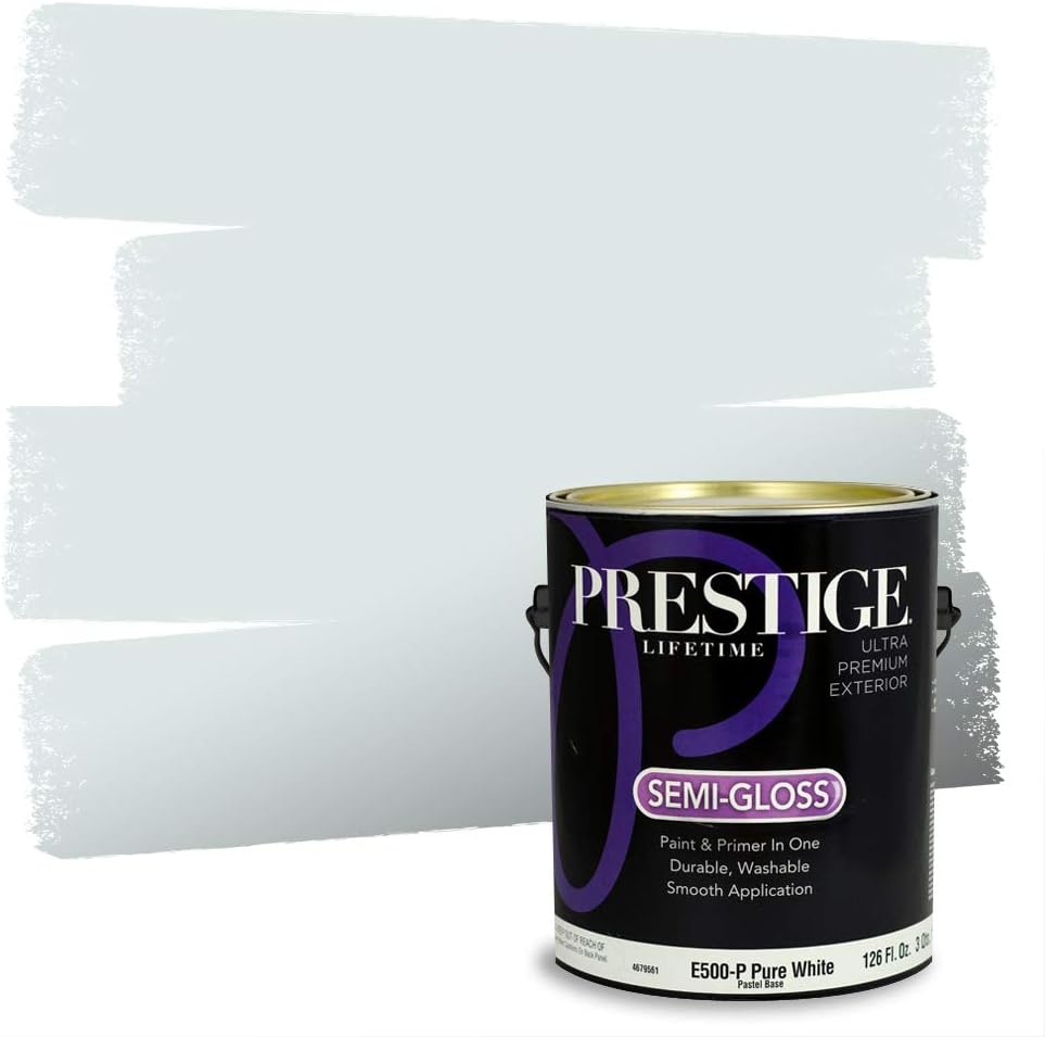 Prestige Paints E400-P-SW6506 Exterior Paint and Primer in One, 1-Gallon, Satin, Comparable Match of Sherwin Williams Vast, 1 Gallon, SW45-Vast Sky