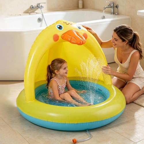 Shade Baby Pool, Sprinkle and Splash Play Pool, Outdoor Duck Bathtub of 39 Inches