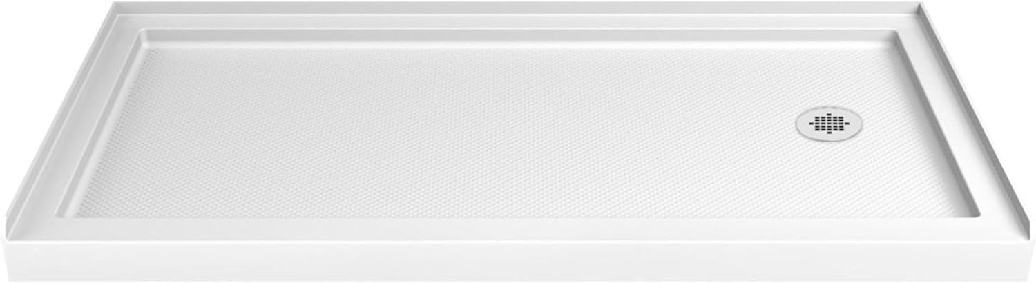 DreamLine SlimLine 32 in. D x 32 in. W x 2 3/4 in. H Center Drain Single Threshold Shower Base in White, DLT-1132320