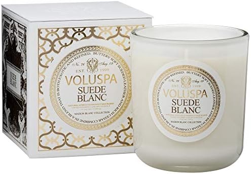 Voluspa Suede Blanc Classic Maison Candle, 100 Hour 12 oz