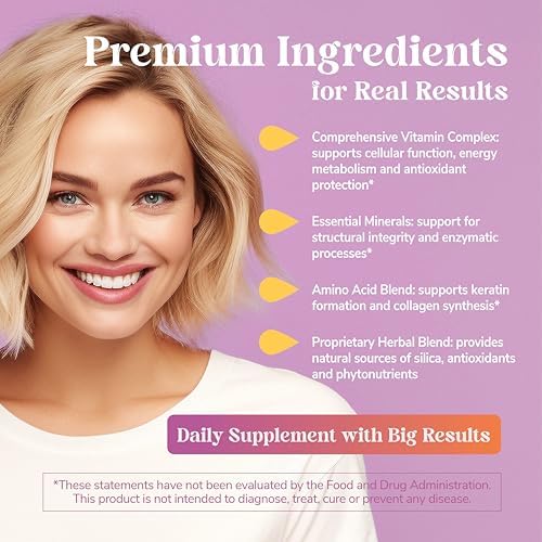 21st Century Hair, Skin and Nails Advanced Formula Caplets, 50 Count | Advanced Hair, Skin & Nails Formula with Vitamins, Minerals & Herbs