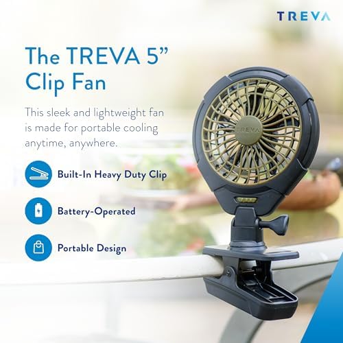 Treva 5 in Battery Powered Clip Fan with Clamp | Yes