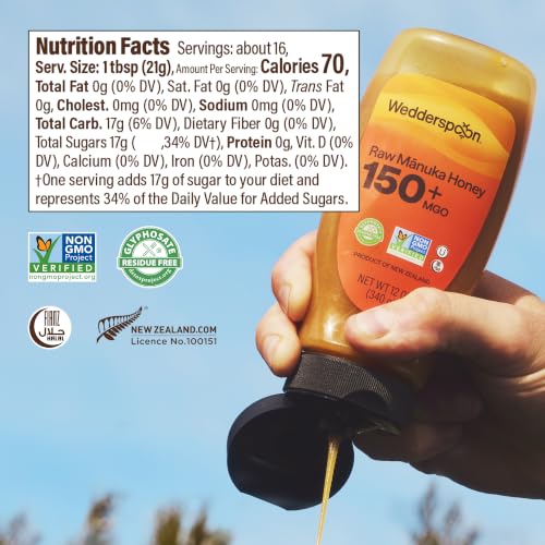 Wedderspoon Raw Manuka Honey 150+ MGO, 8.8 Oz