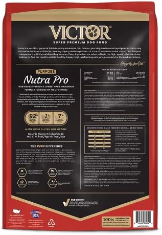 VICTOR Purpose Nutra Pro Dry Dog Food - High Protein Gluten-Free, 40 lb | Super Premium Dog Food, Low Carb Dry Kibble, For Active Dogs of All Ages, For Sporting, Pregnant or Nursing Dogs & Puppies