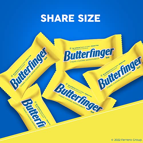 Butterfinger Full Size Candy Bar, 18 Count, Crispety Crunchety Peanut-Buttery On-The-Go Sweet Treat, 1.9 oz Each