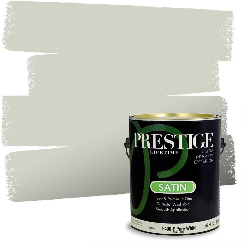 PRESTIGE Paints Exterior Paint and Primer In One, 1-Gallon, Flat, Comparable Match of Sherwin Williams* Coastal Plain*