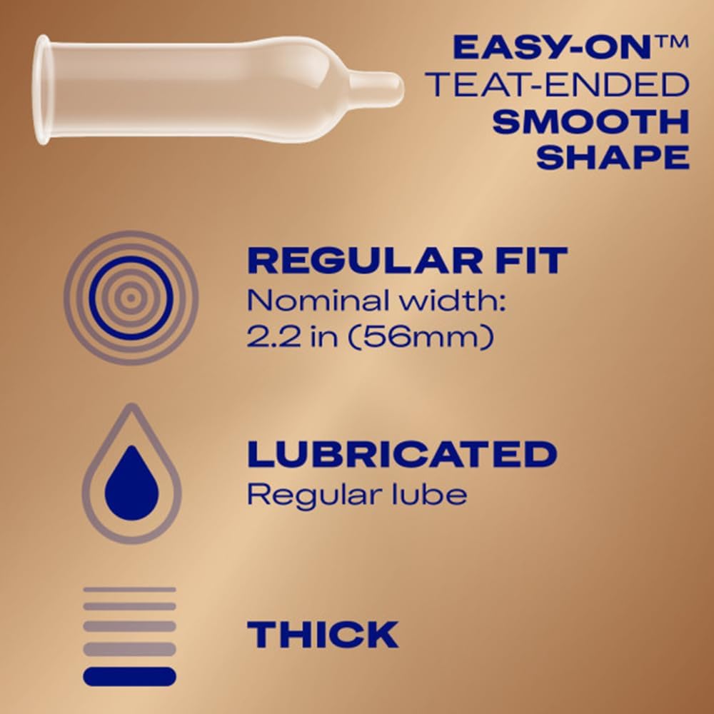 Durex Real Feel Non Latex Condoms, Lubricated Latex Free Condoms for Men, Natural Skin on Skin Feeling, 10 Count