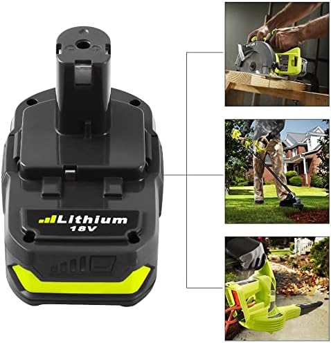 18V Battery and Charger Combo for Ryobi 18 Volt Cordless Tools Battery and P118B Charger, 18V Battery Capacity Output 5.0Ah