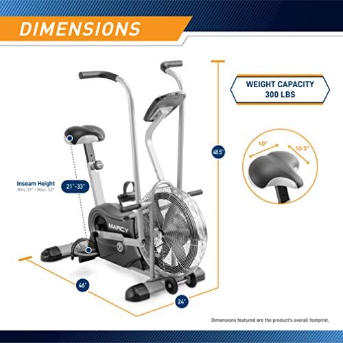 Marcy Air-Resistance Exercise Fan Bike With Dual Action Handlebars