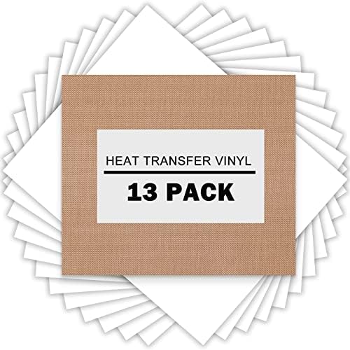 XSEINO HTV Heat Transfer Vinyl for T-Shirts 12"x10" -13Pack Perfect Iron On Vinyl for Cricut