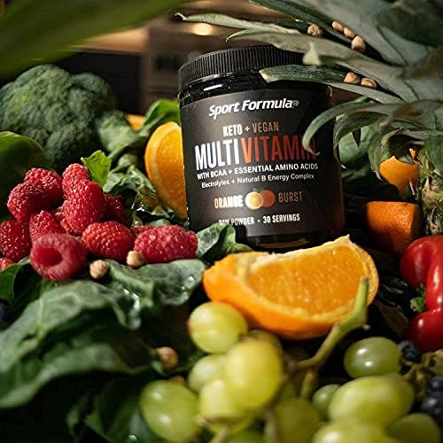 Multivitamin Powder - Keto Drink Mix for Men Women BCAA Amino Acids Won’t Upset Your Stomach - Keto Vegan Multivitamin with Electrolytes Super B