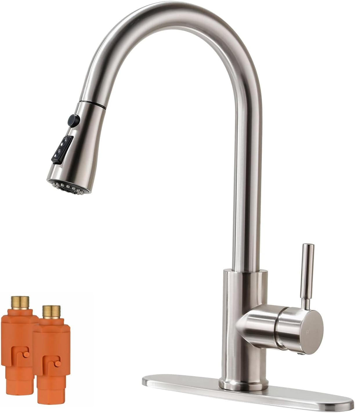 RULIA Kitchen Faucet, Pull-Down Sink Faucet with 3 Functions Sprayer, Kitchen Sink Faucet, PB1020