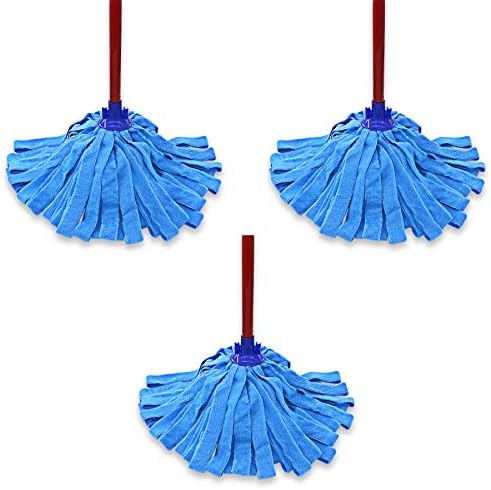 EaseYourDay 3 Pack Microfiber String Mop Head Refills, Standard US Thread
