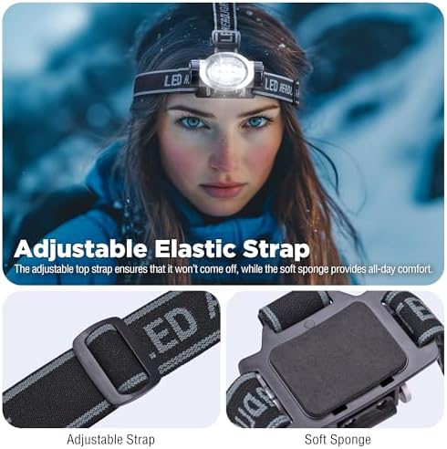 EverBrite 5 Pack LED Headlamp, Pivoting Head with Adjustable Headband | Batteries Included, 4 Lighting Modes, Pivoting Light Head, Adjustable Headband
