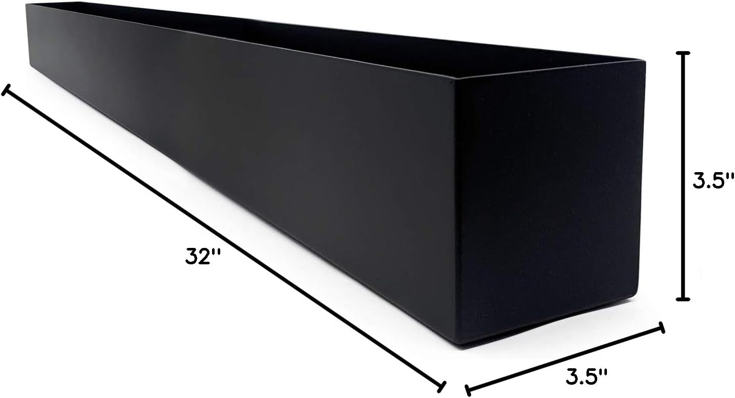 Buhbo Modern Metal Trough Rectangle Planter 32 inch, White
