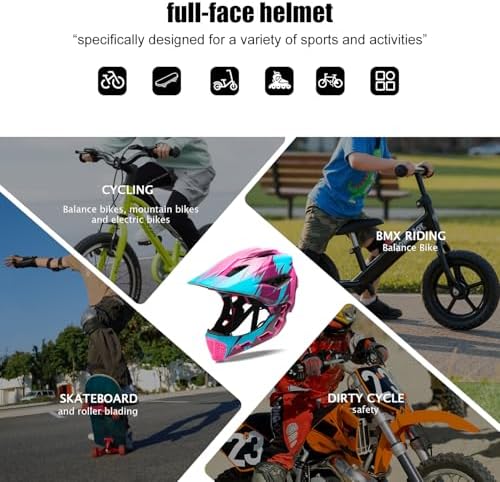 Toddler and Kids Full Face Bike Helmet Girl and Boy BMX