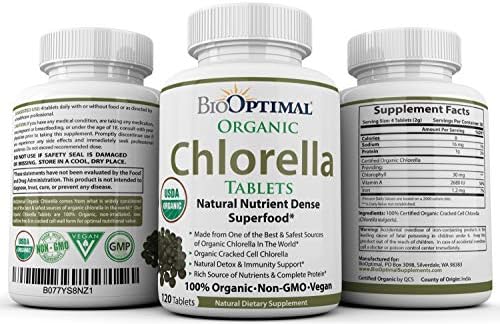 BioOptimal Chlorella Spirulina - Bundle - Organic Chorella Tablets & Organic Spirulina Tablets, 120 Count Each