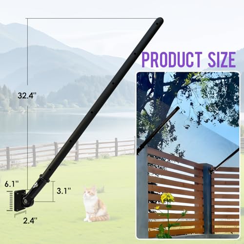 Cat Fence Extension & Conversion Kit | 30-Inch Height, 50-Foot, Wood, Metal, Vinyl & Brick Fences, Durable Polyethylene, Easy Install, Complete Set