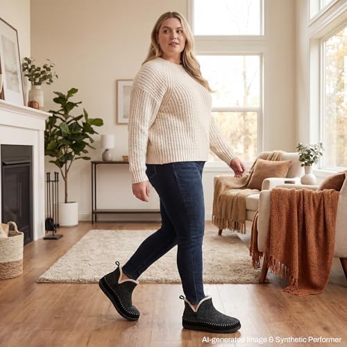 Zizor Women's Moccasin Bootie Slippers, Memory Foam House Shoes
