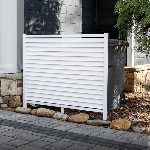 Enclo Wilmington Privacy Screen 2pk, White Vinyl DIY No Dig Kit | 45.5inH x 36.5inW, 2 Panels, ZP19008