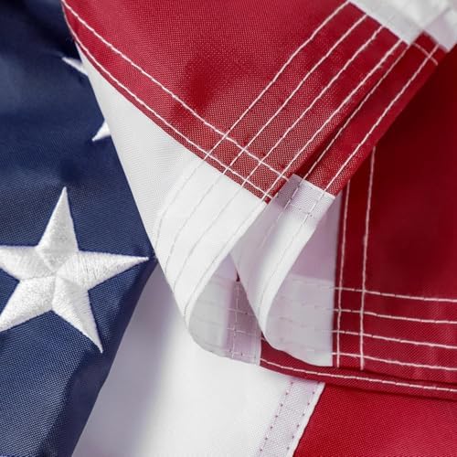 American Flag 4x6 ft: Long Lasting US Flag, Heavy Duty Nylon, Embroidered Stars, Sewn Stripes, Brass Grommets, UV Protection Perfect for Outdoors! USA Flag | 100% Heavy Duty Nylon UV Protection Premium Embroidered Stars Sewn Stripes Brass Grommets Long L…