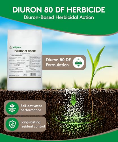 Alligare Diuron 80 DF Herbicide - Pre- & Post-Emergent Weed Killer for Industrial & Non-Crop Areas - Controls Crabgrass, Ryegrass & Broadleaf Weeds - Dry Granules for Ground Application - 5 lb