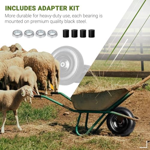 AR-PRO (2-PACK) 4.80/4.00-8" Tire and Wheel, 16" Pneumatic Tire Wheels with 3/4" Bearings and 3" Centered Hub for Wheelbarrow, Hand Truck