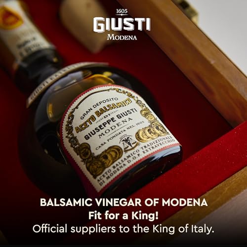 Giusti Traditional Aged Balsamic Vinegar of Modena DOP – 12 Years, Affinato Aceto Balsamico Tradizionale di Modena, Made in Italy Gift Set with Wooden Box – 3.4 fl oz (100 ml) - Pack of 1