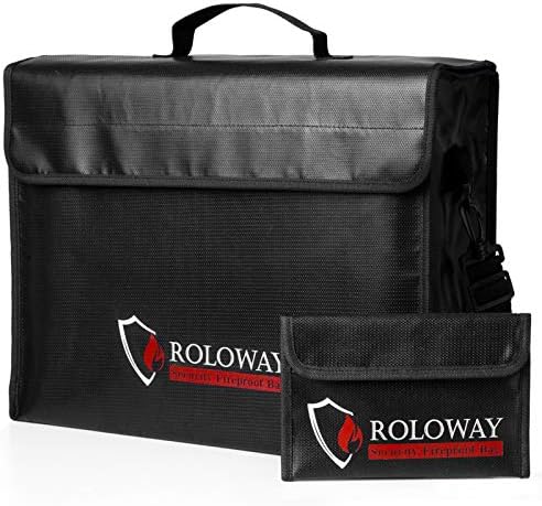 Large (17 x 12 x 5.8 inches) Fireproof Bag, Water Resistant Fireproof Document Bag Safe for Money, Documents and Valuables Storage