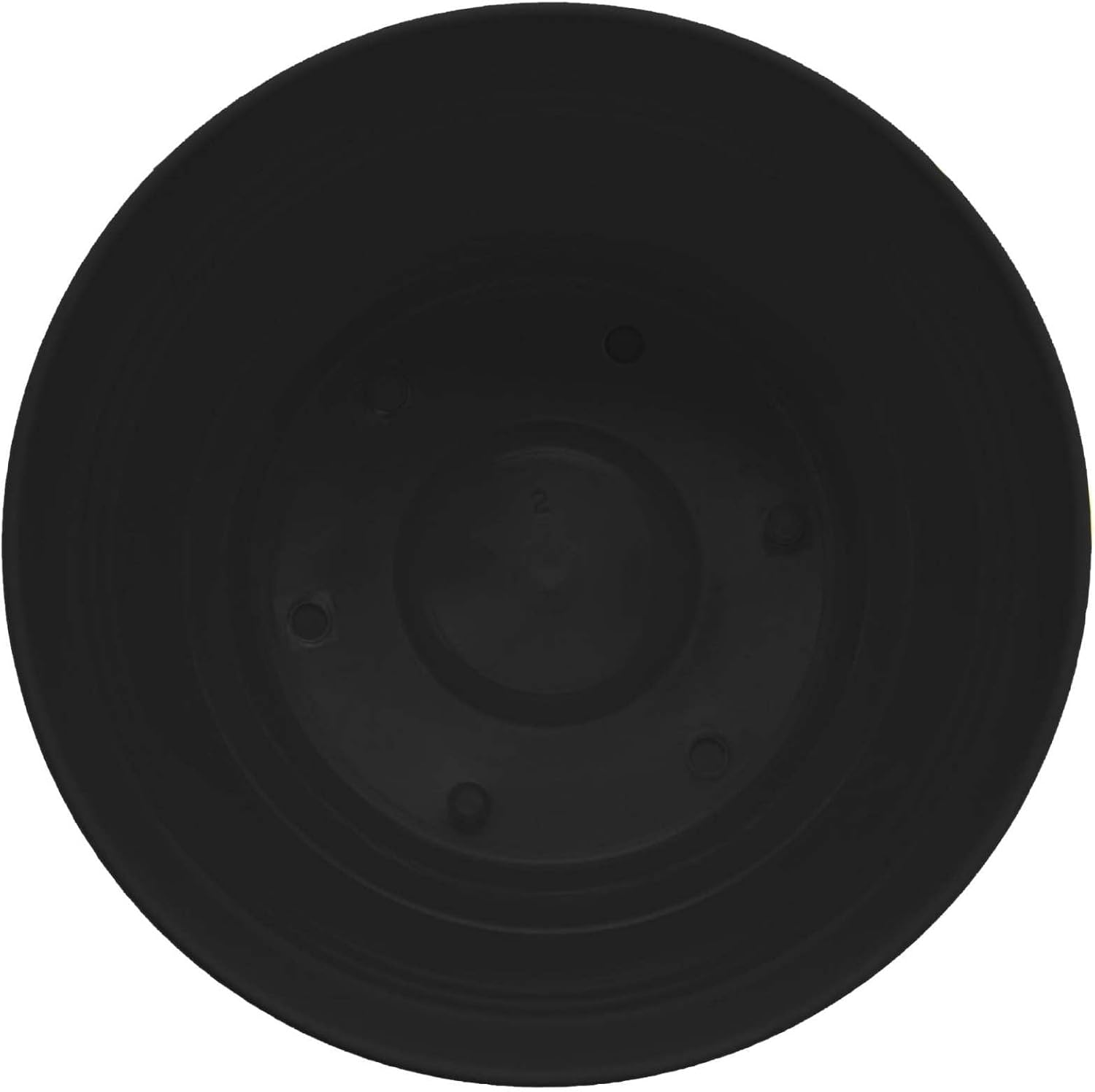 Bloem Saturn Round Planter with Saucer Tray: 14" - Black - Durable Plastic Pot, Matte Finish, Removable Saucer, for Indoor & Outdoor Use, Gardening, 5 Gallon Capacity