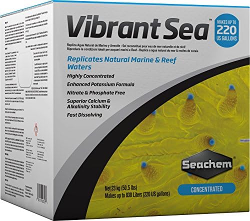 Seachem Vibrant Sea - Highly Concentrated Synthetic Sea Salt 220 Gallons, 220 gallon/833 L