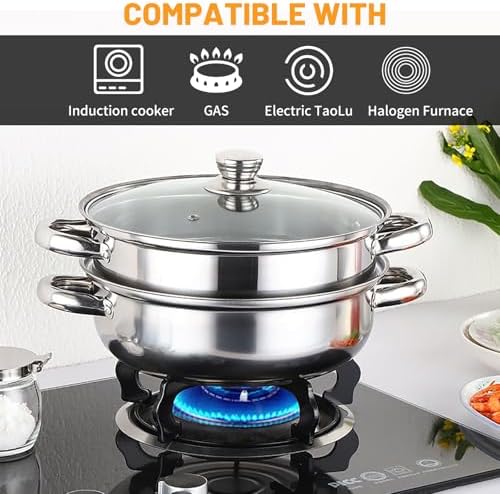 Vegetable Steamer Basket, Stainless Steel Folding Steamer Basket Insert for Veggie Fish Seafood Cooking