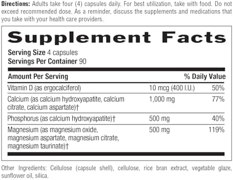 Country Life Target-Mins Calcium Magnesium with Vitamin D, 240 Capsules | 1,000 mg calcium, 500 mg magnesium and 10 mcg vitamin D per serving for bone health and calcium absorption