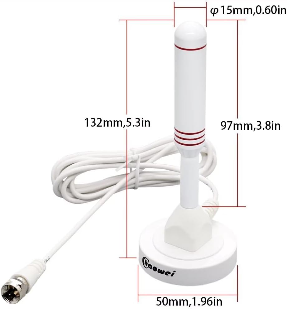 Chaowei 2026 TV Antenna for Smart TV Indoor (16.5ft) Cable | Long Range HD Digital Antenna for Local Channels with Strong Magnetic Base, 360° Reception, Supports 4K 1080P HDTV