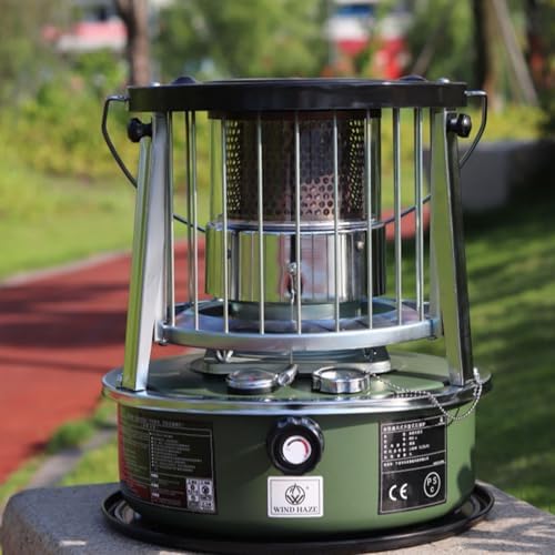 Portable Kerosene Heater, 2.6KW Radiant Space Heater Adjustable Height Non Electric Oil Heating with 5.2L Tank Funnel