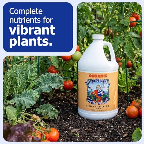 Neptune's Harvest Fish Fertilizer (2-4-1) - Organic Liquid Plant Fertilizer - Fish Hydrolysate for Vegetables, Flowers, Fruit, Trees, Grass - Indoor and Outdoor Plant Food (Gallon)