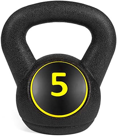 Best Choice Products 3-Piece Kettlebell Set with Storage Rack, HDPE Coated Exercise Fitness Concrete Weights for Home Gym, Strength Training