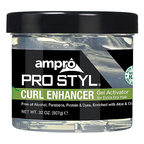 AmPro Pro Styl Curl Enhancer - Gel Activator with Olive Oil to Moisturize and Define Coils and Waves - Helps Protect and Hydrate Hair Shaft - Tames
