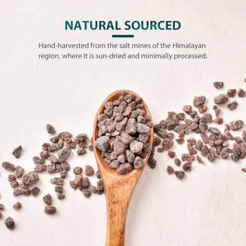 Soeos Black Salt, Coarse Grain, 2.4 LB(39 Oz), Natural Faux Egg Flavor