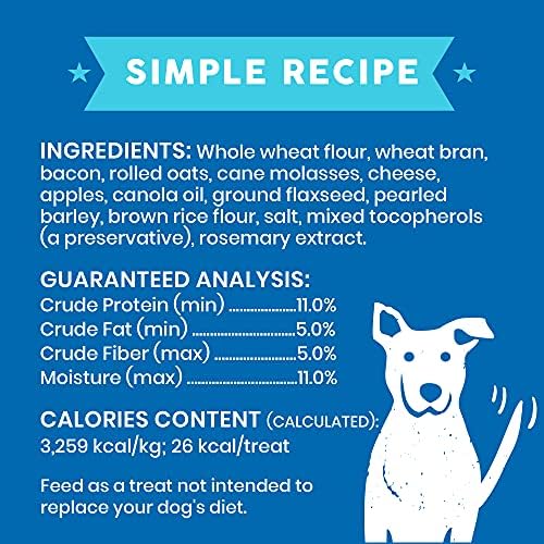 Cloud Star Wag More Bark Less - Dog Treats - Crunchy Biscuits - Oats & Grains Bacon, Cheese & Apples - 16 oz Box